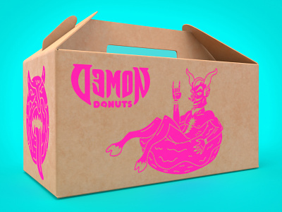 Demon Donuts Carry Box branding demon design donuts nittygritty packaging