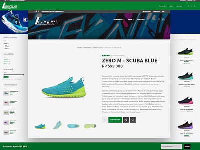 League Product Detail league product productdetail redesign shoe webdesign website