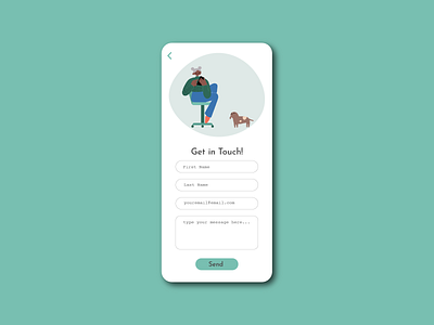 Contact Us 028 app contact contact page contact us cute dailyui dailyuichallenge design form illustration illustrator minimal mobile phone ui ux