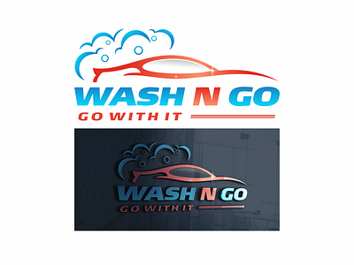 wash n go carwash design logo