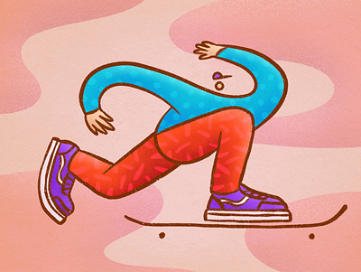 Skater character illustration pattern procreate ride shoes skate skater texture