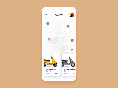 Scooter Booking App 020 app dailyui figma inostudio interaction location map mobile scooter tracker ui ux vespa