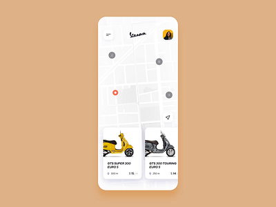 Scooter Booking App 020 app dailyui figma inostudio interaction location map mobile scooter tracker ui ux vespa