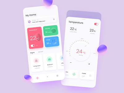 Home Monitoring Dashboard 21 ai app control cooler dailyui dashboard energy fan figma home humidity icon inostudio ios mobile rooms security smarthome temperature