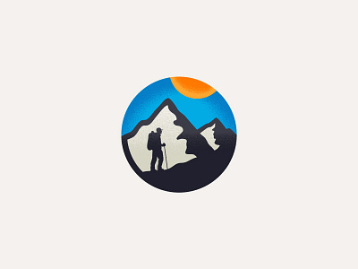 Tracking logo ai circle ilustration logo man mountain sky sun texture tracking traveler