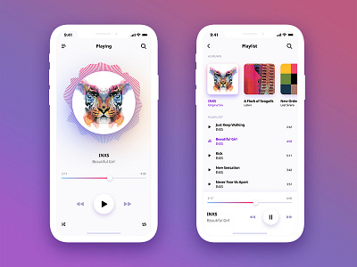 Music Player album app figma ios music player playlist ui