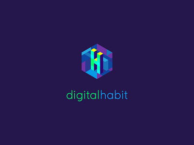 Digitalhabit agency digital habit isometric it logo