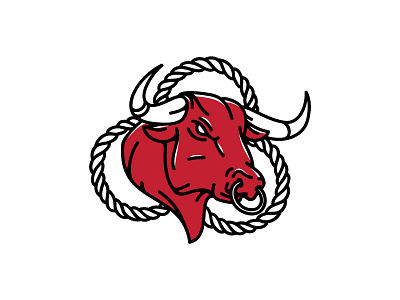 Tameless Bull ai art bull design icon illustration red ropes sticker tameless tattoo wild