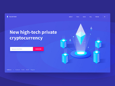 Cryptocurrency Landing Page Concept bitcoin concept crypto cryptocurrency icon illustration landing mentalstack ui web