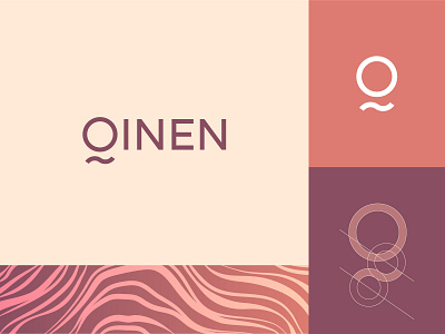 Qinen Backpacks Logo backpack branding design grid logo minimal pattern typography vector