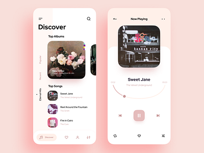 Music Player App app cards minimal mobile music music app music player app play player playlist song ui ux