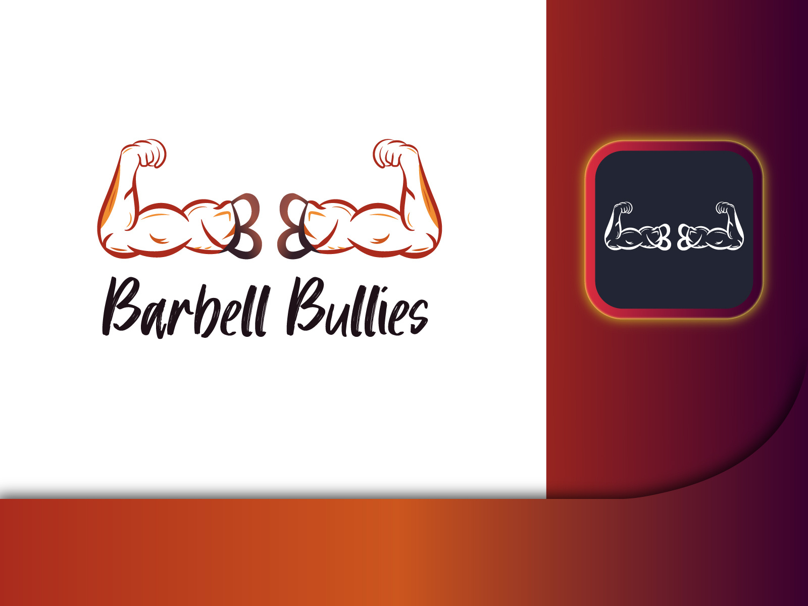 flat and modern logo for BARBELL BULLIES by Anamul Logo Designer on