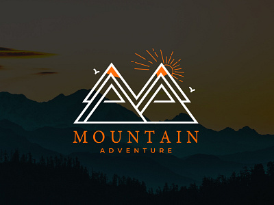 Flat and Modern Logo for MOUNTAIN ADVENTURE brand identity branding concept design flat graphic art graphic design graphics design icon illustration lettering logo logotype minimal modern nature travel typography vector website