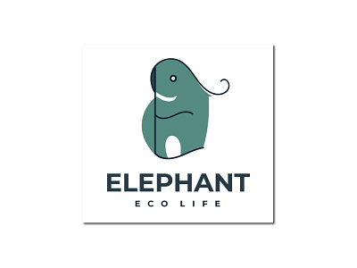 Modern Logo For ELEPHANT ECO LIFE art brand identity branding design eco logo elephant logo flat graphic art graphic design graphics design icon illustration lettering logo minimalist modern typography ui vector website