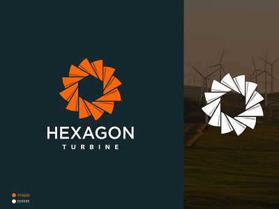 Modern Logo For HEXAGON TURBINE brand identity branding design flat graphic art graphic design graphics design illustration lettering logo logo art mechine logo mechinery minimalist modern turbine logo typography ui vector web sites