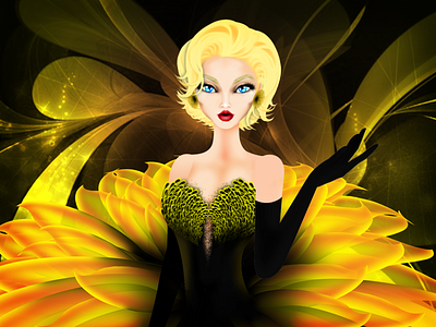 Sunflower Fashion Illustration