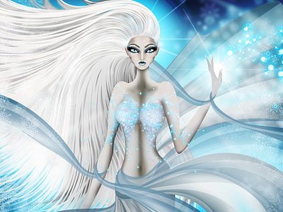 Skadi Snow and Ice Goddess air design goddess ice illustration myth mythology nordic skadi snow winter