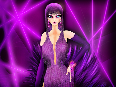 Aquarius Bio-Dragqueen burlesque drag drag queen fashion horoscope illustration lgbtq lgbtqia model pride purple showgirl