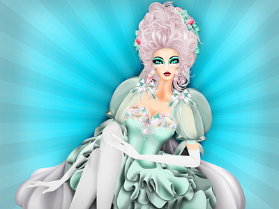 Virgo Candy Merengue Pinup girl candy fashion horoscope illustration macaroon merengue model pastels pinup girl regency sweet