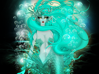 Dark Lagoon Mermaid black lagoon creppy fashion fish illustration mermaid mermaids model monster siren