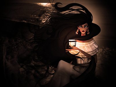 Mexican Legend "The Lady of the candle" acapulco candle dayofthdead ghost illustration legend mexico