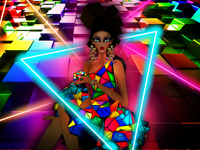 Rubik Cube Fashion Model