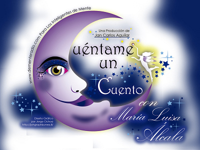 Cuéntame Un cuento, Tell me a Story Radio Program Logo fairy magic mexico moon radio story tale