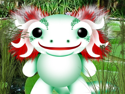Ajolotiux Mascot for ISEM ajolote axolotl health mexico naucalpan