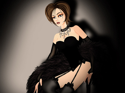 Gothic Cabaret Model black cabaret corset gothic model pinup vampire widow