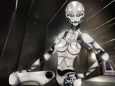 Female Bot animatronic cyborg electronic robot sexy sexy robot silver steel tin man wires