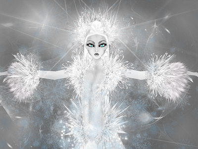 Iverna Snow Queen december design fairy fairytales fashion frozen horoscope illustration model snow villian winter