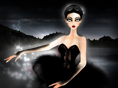 Fashion Illustration Villians and Monsters Odile The black Swan