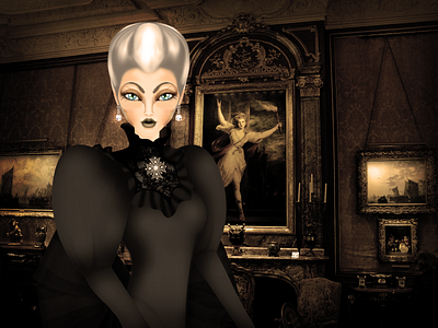Fashion Monsters and Villians Cinderella´s Lady Tremaine cinderella disney disney princess elegant evil evilstepmother fashionillustration ladytremaine mischief oldlady villian