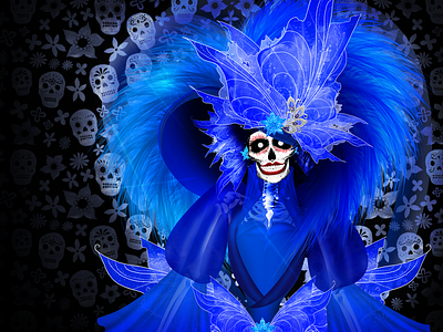 Day of the Dead "Blue Catrina" belief calaca calavera color dayofthedead dead design diadelosmuertos folklore mexico mexico city proud skull tradition