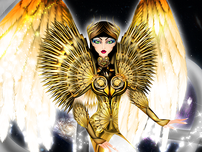 Cancer Zodiac Sign Angel Digital Illustration