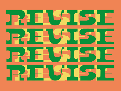 Typo Design REVISE artwork colorful cute design geometric graphic design illustration lettering logo retro colors typography art