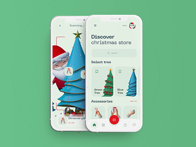 Christmas App 3d ai c4d christmas cinema4d clean content dashboard design illustration iphone12 mockup new year redshift statistic takasho ui ux