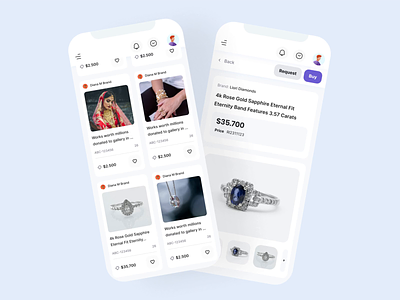 Jewellery Shop | Stork 3d animation app branding clean design figma graphic design interaction interface jewelry minimal mobile motion graphics product shop trade ui ux xd