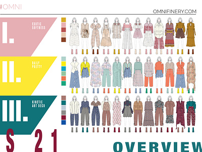 Spring Summer 2021 / Omnifinery.com brand branding collection color matching colour palette colour scheme design fashion fashion design fashion illustration feminine ideas illustration modern photoshop print design prints trends trends 2021 trendy