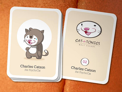 Cat-A-Tonics: Charles card cat character chibi cute freaky illustration illustrator logo strange vector