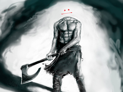 Shadow Lord barbarian black illustration photoshop red warrior