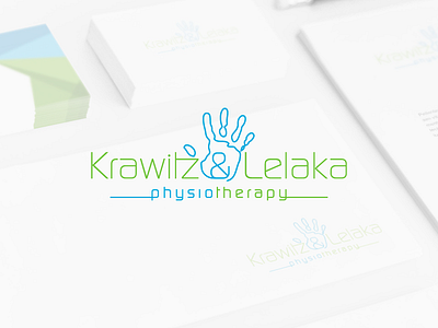 Krawitz & Lelaka ampersand blue branding creative direction design graphic design green hand illustrator logo physio therapy typography vector