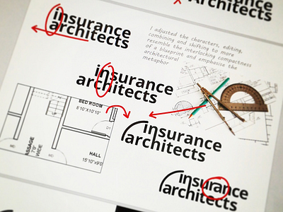 Insurance Architect Logo Process branding corporate image creative direction design graphic design logo photoshop rationale typography