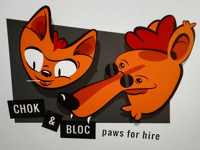 Chok & Bloc animal cartoon cat character design dog illustration vector vectorart