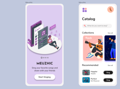 meuzhic uiuxdesign music music app ui singing social network uiuxdesign