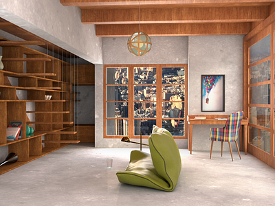 Interior Render with Redshift