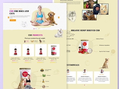 Dog CBD Products website Landing page design