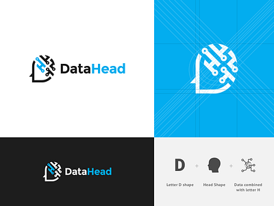 Data Head Logo Design B