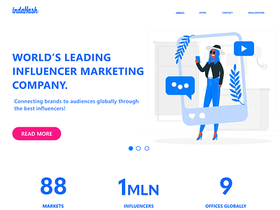 Influencers UX/UI design illustration ui ui design ux ux challenge ux desgin ux design website website design