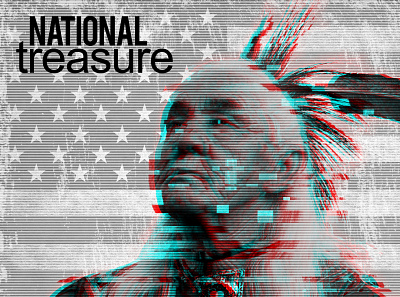 National Treasure advocacy america blue change civil rights cyan design discussion glitch glitch effect graphic design heritage native american red thanksgiving thanksgiving day treasures usa usa flag